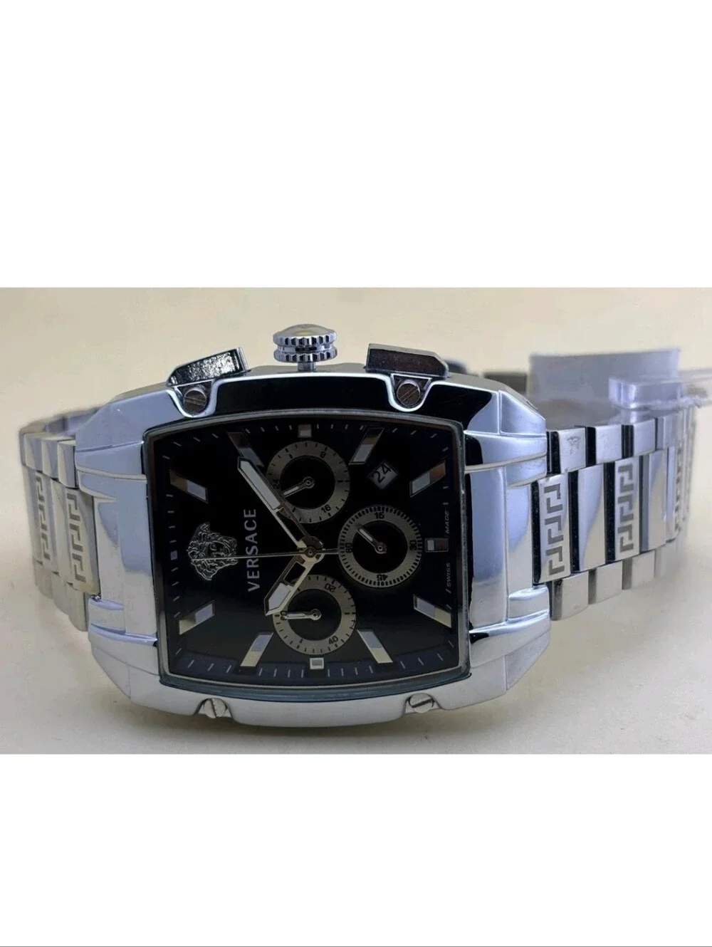 Versace Dominus Quartz Black Dial Date Sub-Sec Men's Watch (Refurbished)
